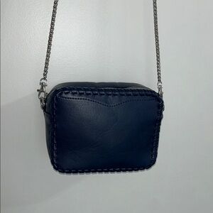 Elegant Navy Leather Crossbody Bag